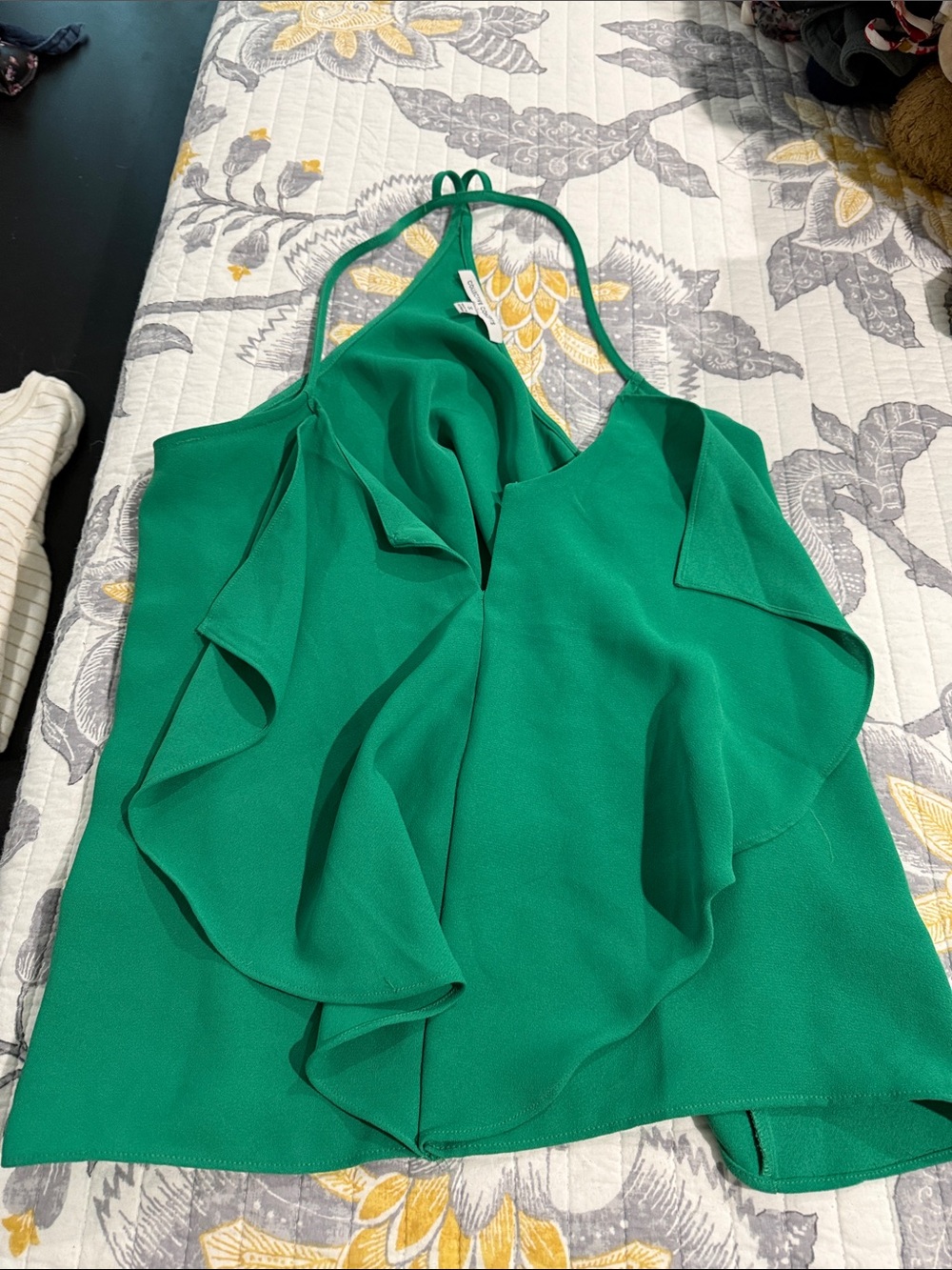 Collective Concepts Emerald Green Ruffle Halter Camisole